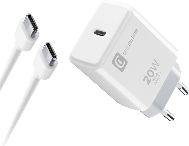 Produktbild Cellularline USB-C Charger Kit für Apple 20W PD White (20 W)