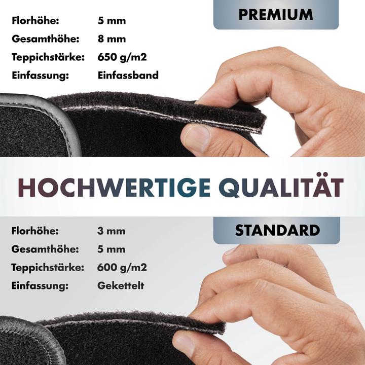 Immagine prodotto Walser Tappeti Premium per Audi A1 BJ 08/2010 - oggi, A1 Sportback BJ 02/2012 - oggi (2 tappetini anteriori + 2 tappetini posteriori)