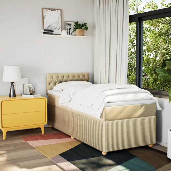 Actual product image VidaXL Bo x spring bed with mattress 160 x 200 cm fabric (160 x 200 cm, 160 x 200 cm)