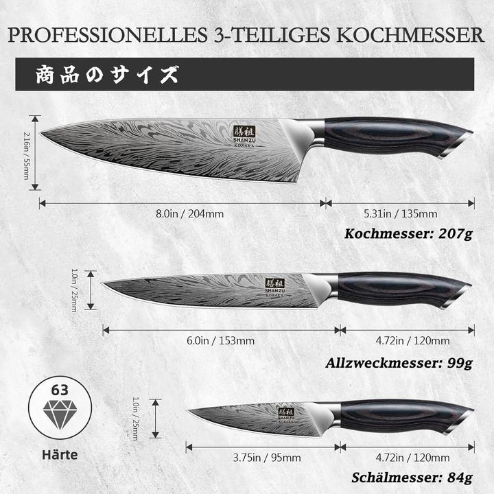 Image du produit Shan Zu ‎3-teiliges Küchenmesserset (27.30 cm)