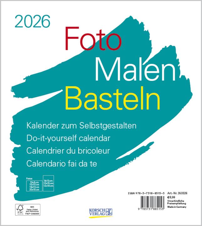 Label énergétique Foto-Malen-BastelnBastelkalenderweiss2026 (Allemand)