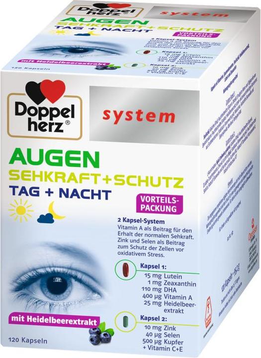 Nährwerte und Zutaten Doppelherz system AUGEN SEHKRAFT + SCHUTZ, 120 St. Kapseln (120 Stück, Kapseln, 120 g)