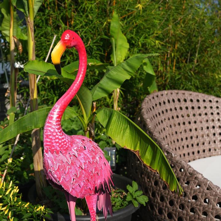 Produktbild Hermex Flamingo Metall Gartendekoration Dekofigur Gartenskulptur Gartenfigur