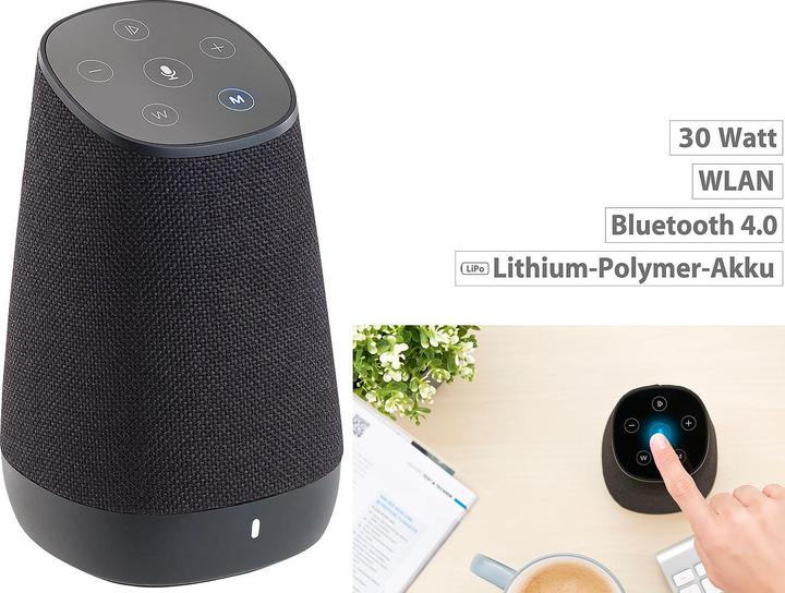 Produktbild Auvisio Mobiler WLAN-Multiroom-Lautsprecher mit Amazon Alexa (6 h, Akkubetrieb)