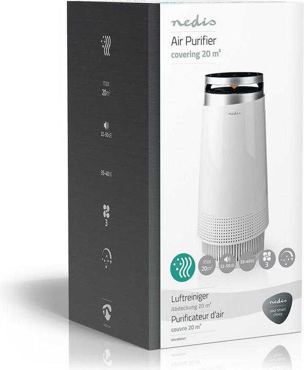Actual product image Nedis Air purifier | suitable for space up to: 20 m² | Clean air delivery rate (CADR): 130 m³/ (20 m²)