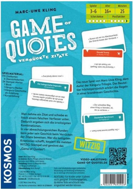 Produktbild Kosmos Game-Quotes (Deutsch)