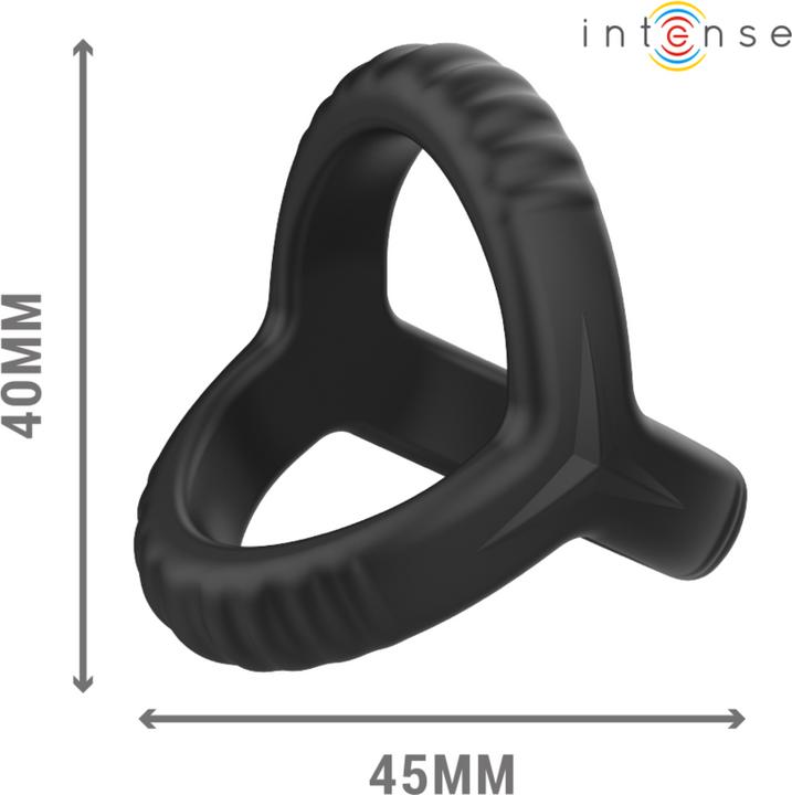 Produktbild Intense Carson Doppelter Penisring Aus Silikon Schwarz Modell 4 (13.50 cm)