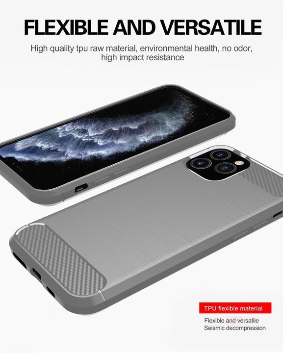 Image du produit Cadorabo TPU Ultra Slim carbon edelstahl Combi Cover (Apple iPhone 11 Pro)