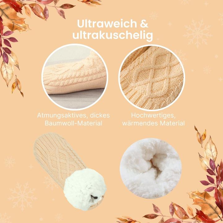Produktbild Hermex Hausschuhe Gr. 39-42 Wintersocken Kuschelsocken Fuzzy-Socken Pantoffeln (39, 40, 41, 42)