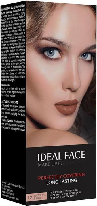 Produktbild Ingrid Cosmetics INGRID Ideal Face Make Up Foundation podkład kryjący 012 Natural Beige 35ml (12)