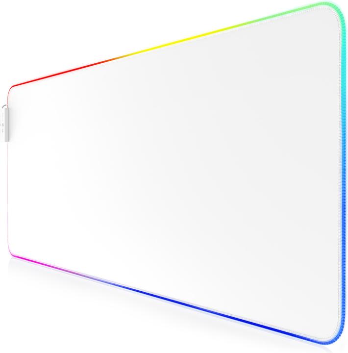 Titanwolf RGB Gaming Mouse Pad, Mouse Mat XL 800 x 300mm improves precision & speed, white (XL)