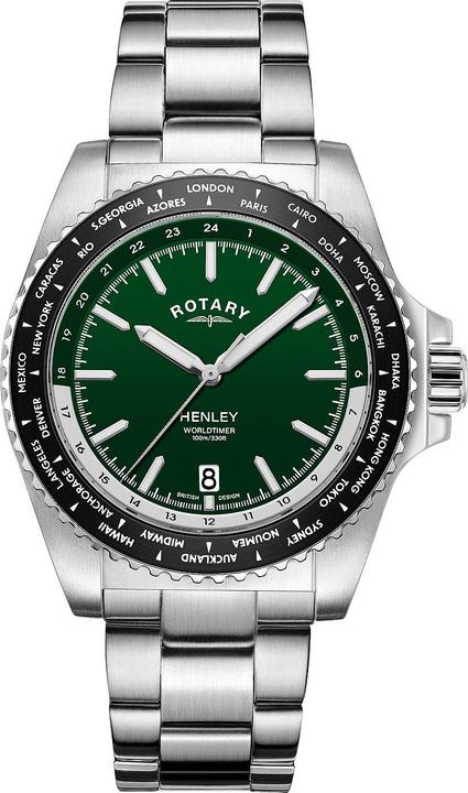 Image du produit Rotary GB05370/78 Henley World Timer Montre homme 41mm 10ATM (Montre analogique, 41 mm)