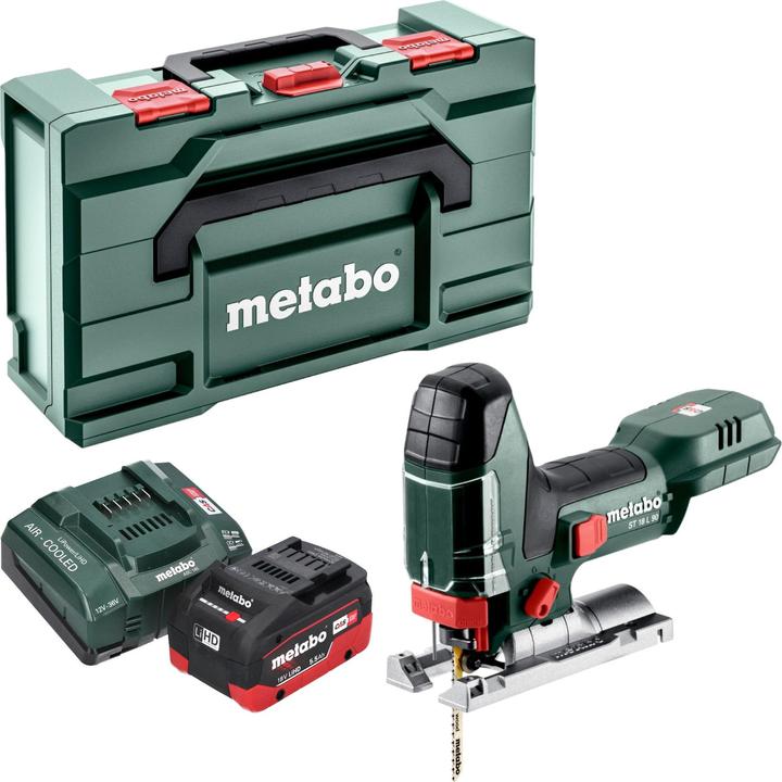 Immagine prodotto Metabo Seghetto alternativo a batteria ST 18 L 90 18 V 90 mm + 1x batteria LiHD 5,5 Ah + caricatore +