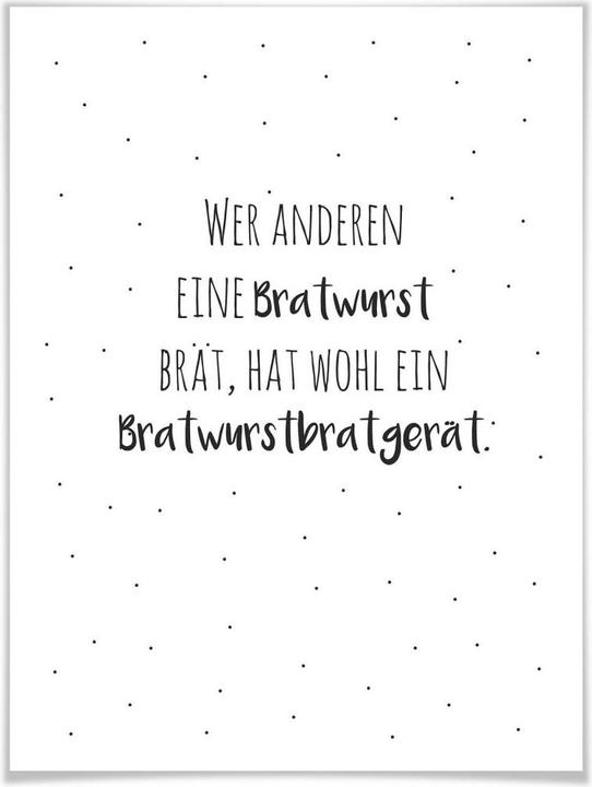 Produktbild Trenddeko Zungenbrecher - Bratwurstbratgerät (60 x 80 cm)
