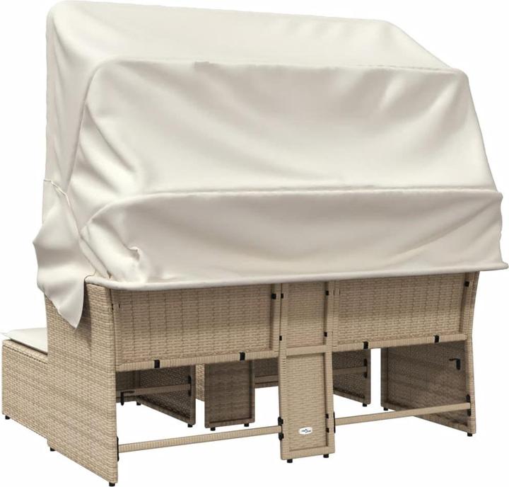 Produktbild VidaXL Gartensofa 2-Sitzer mit Dach und Hockern