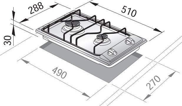 Image du produit De'Longhi De?Longhi I 23 D inox Plaque de cuisson encastrable 30 cm Gaz 2 Cuisinière(s)