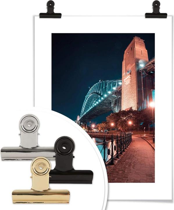 Actual product image Trenddeko Sydney by night - The bridge (30 x 40 cm)