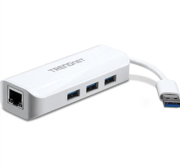 Immagine prodotto Trendnet TU3-ETGH3 Adattatore da USB 3.0 a Gigabit + Hub USB (USB-A, 4 Porti)