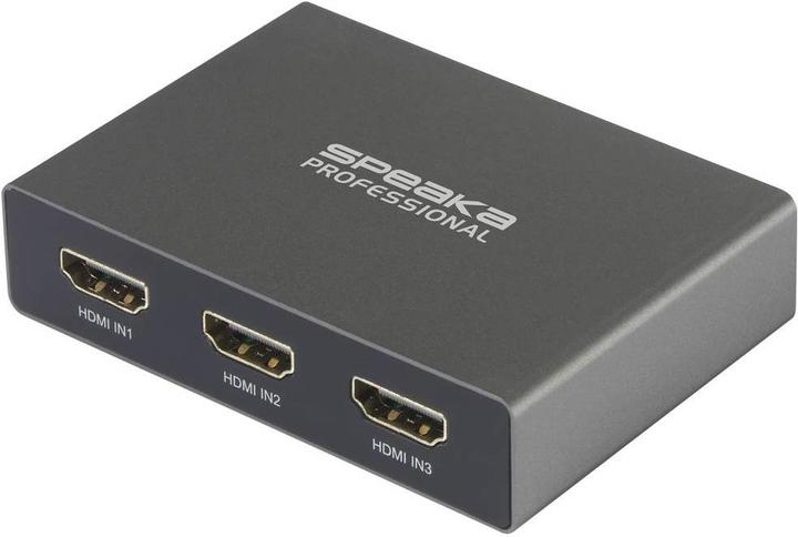 Actual product image SpeaKa Professional SP-HDS-210 3 Port HDMI Switch Ultra HD Capable 7680 x 4320 Pix