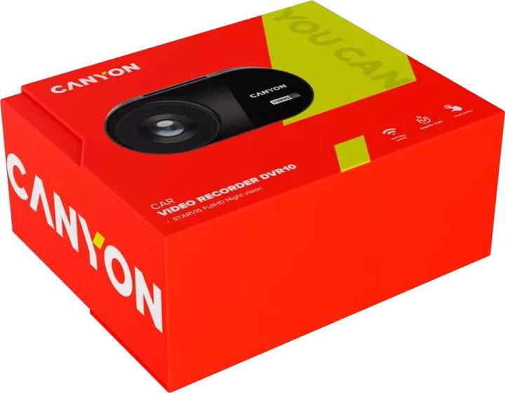 Actual product image Canyon DVR10, car camera with recording, Full HD, 1080p at 60 fps, 3" touch screen (Wi-Fi, Built-in microphone, Night vision, Built-in display, Full HD)
