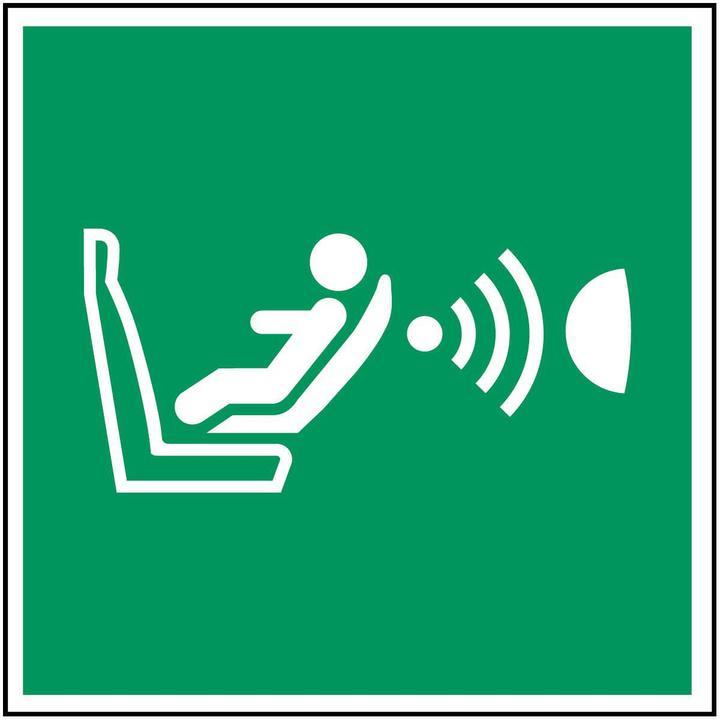 Actual product image Brady ISO safety sign - Automatic recognition of child seat and its orientation (CPOD)