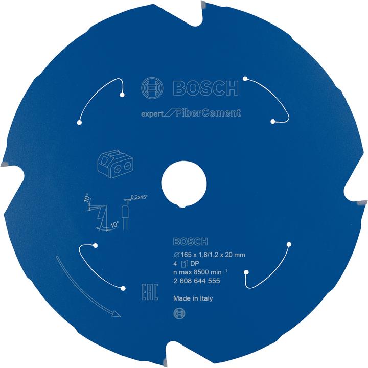 Bosch Professional Zubehör Circular saw blade Expert for Fibre Cement, 165 x 1.8/1.2 x 20, 4 teeth