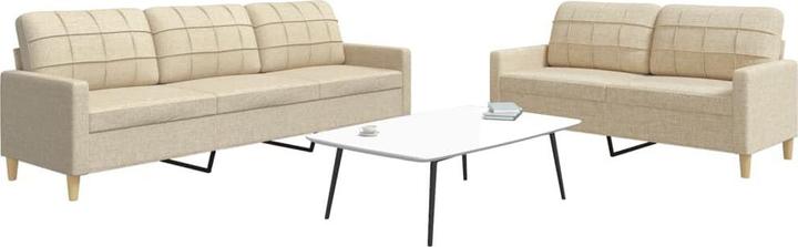 Image du produit VidaXL Canapé Salon Canapé rembourré Fauteuil 2 pièces Crème Tissu (3 places, 2 places)