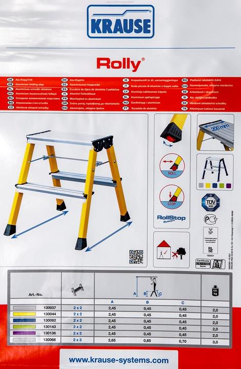 Immagine prodotto Krause Doppio passo pieghevole in alluminio kl (Gradino pieghevole, 45 cm)