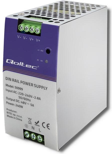 Immagine prodotto Qoltec 50999 Alimentatore per guida DIN 240W (240 W)