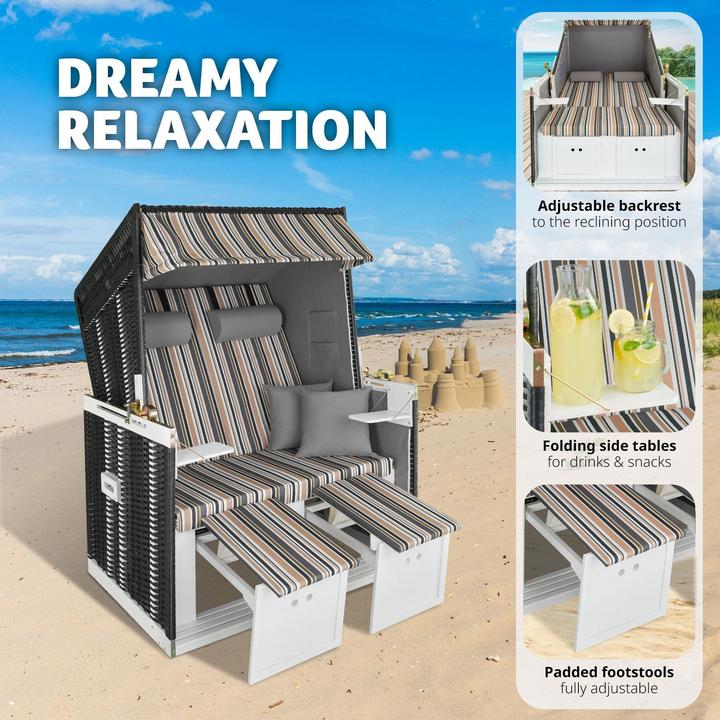 Immagine prodotto tectake Sedia da spiaggia con copertura protettiva