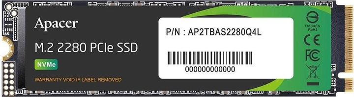 Immagine prodotto Apacer Dysk SSD AS2280Q4L M.2 PCIe Gen4x4 2280 (3600/3000 MB/s) 3D NAND (1000 GB, M.2 2280)