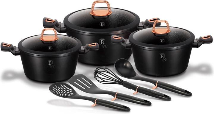 BerlingerHaus Pfannenset Black Rose Edition (Pfannenset + Topfset)