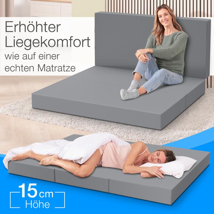 Image du produit Bestschlaf Klappmatratze, 3-teilige Faltmatratze, Reisebett, Gästematratze (120 x 195 cm, Noyau de mousse)