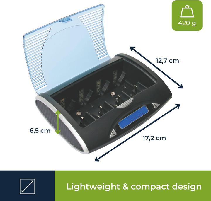 Produktbild Velleman Universal-Schnelllade-/Entladeger?T F?R Nimh-Akkus Mit Lcd-Display Und Usb-Ausgang