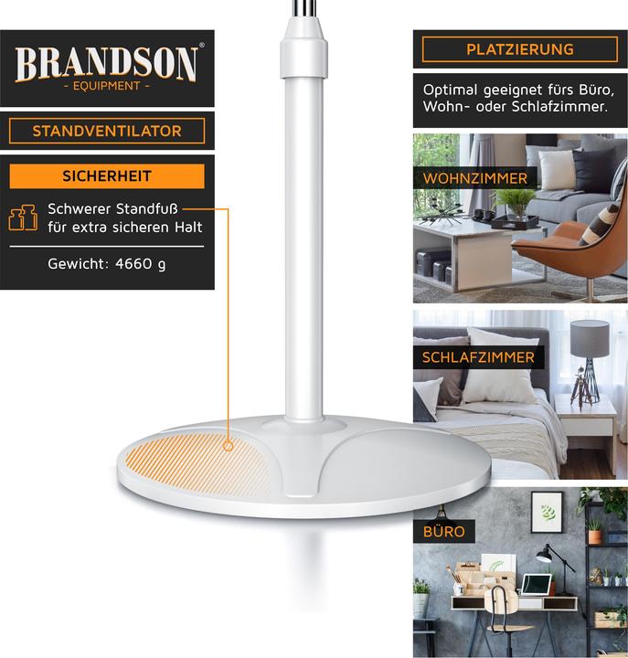 Immagine prodotto Brandson Ventilatore a piedistallo (45 dB)
