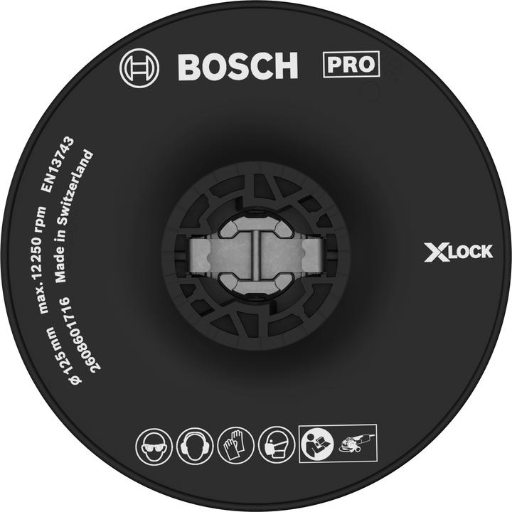 Actual product image Bosch Professional Zubehör PRO Backing Pad X-Lock, hard, 125 mm, hard (P60)