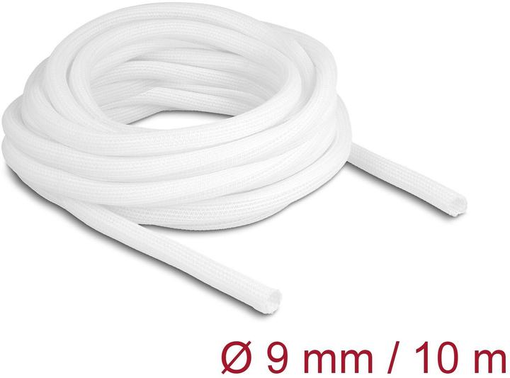 Delock Geflechtschlauch selbstschliessend 10 m x 9 mm weiss (Kabelschlauch, 1000 cm)