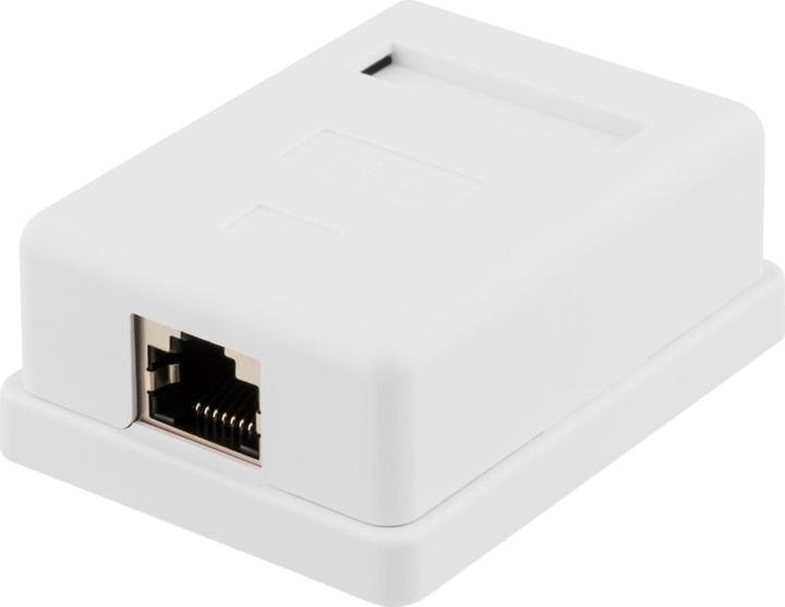 Actual product image Deltaco Shielded network socket Surface FTP 1xRJ45 Cat6 white