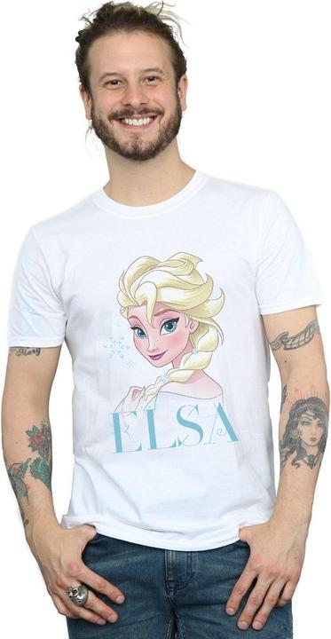 Actual product image Disney Mens Frozen Elsa Snowflake Portrait T-Shirt (XL)