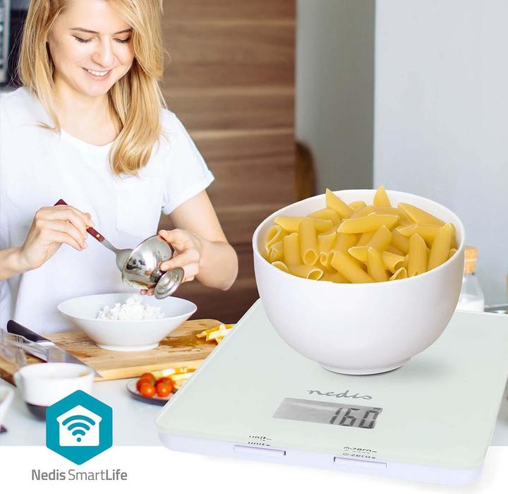 Actual product image Nedis SmartLife kitchen scales Bluetooth® | glass / plastic | white