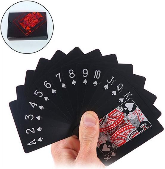 Actual product image PhoneLook Jeu de cartes poker Black Diamond Cartes étanches et résistantes en PVC Mat