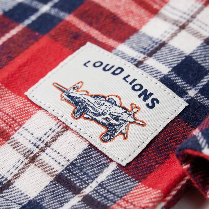 Actual product image VidaXL Children's shirt checked pattern red and navy blue 104,Material: 100 (104)