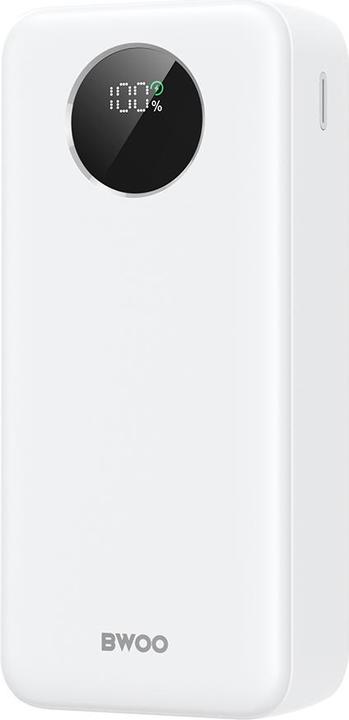 Actual product image Bwoo 22,5W 30000 mAh power bank with LCD screen, white (30000 mAh, 20 W)