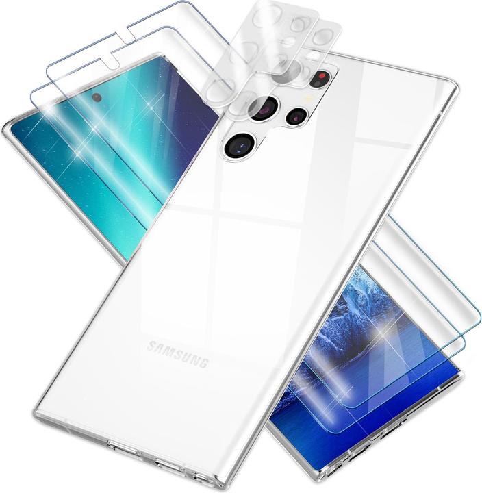 Image du produit Nalia Étui en silicone transparent avec 2x protections d'écran et de caméra (Samsung Galaxy S23 Ultra)