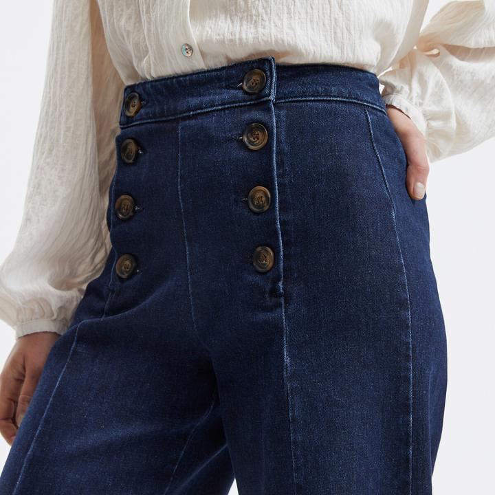 Produktbild La Redoute Collections Weite High-Waist-Jeans mit Hosenklappe (32)
