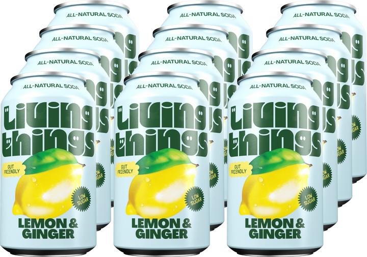 Image du produit Living Things Soft-Drinks Lemon & Ginger 12 x 0.33 l (12 x 33 cl)
