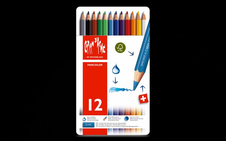 Immagine prodotto Caran d'Ache Fancolor Farbstifte Metallschachtel (Multicolore, 12 x)