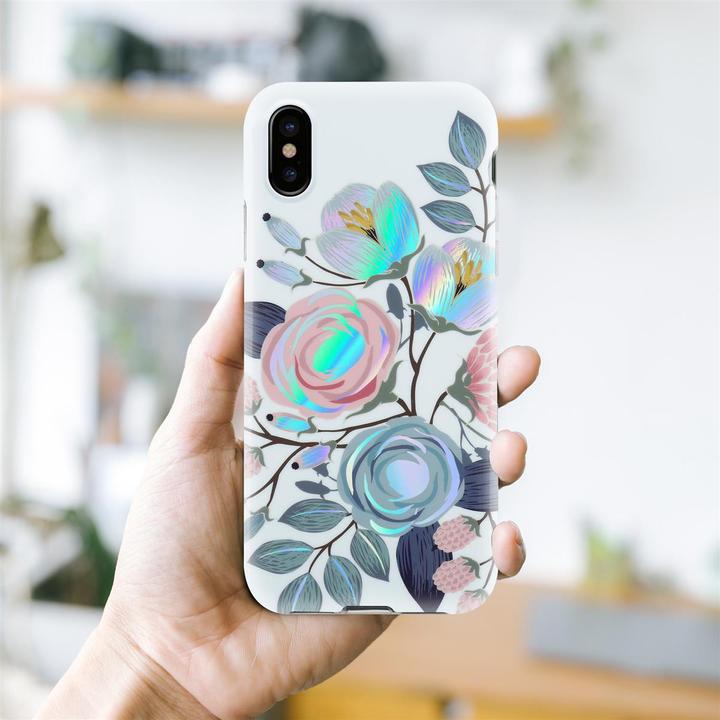 Image du produit Cadorabo Couverture IMD TPU Fleurs & Feuilles colorées (Apple iPhone XS Max)