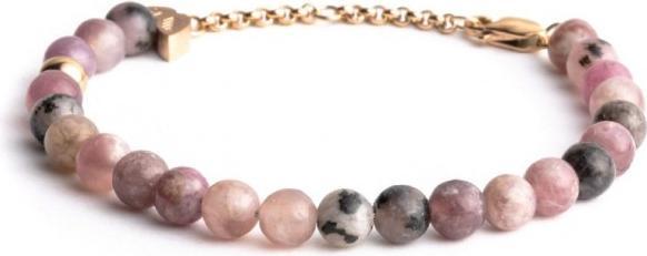 Didyma BRACELET - PIERRE NATURELLE LEPIDOLITE - 16+2+2 CM (20 cm, Pierre naturelle, Acier inoxydable 316L)
