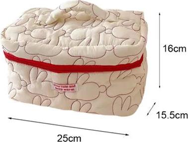 Only-Bags.Store Gesteppte Baumwolle Flip Kosmetiktasche Fälle Makeup Pouch Travel Organizer Lagerung Taschen mit